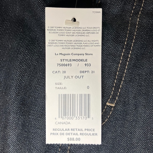 NWT Tommy Hilfiger Dark Blue Denim Jean Skirt - Picture 5 of 7